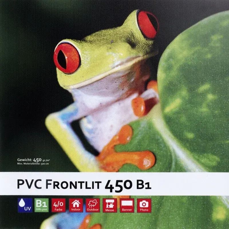 Banner Material PVC Frontlit B1 in der Frontalansicht